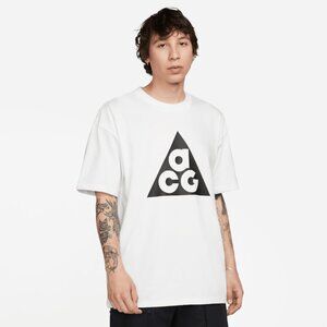 Nike ACG Short-Sleeve T-Shirt White Black Hiking Outdoor Casual Wear Size Medium